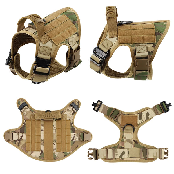 Durable Tactical Dog Harness and Leash Set Military Training Pet Vest Molle M-XL Durable Tactical Dog Harness and Leash Set Military Training Pet Vest Molle M-XL