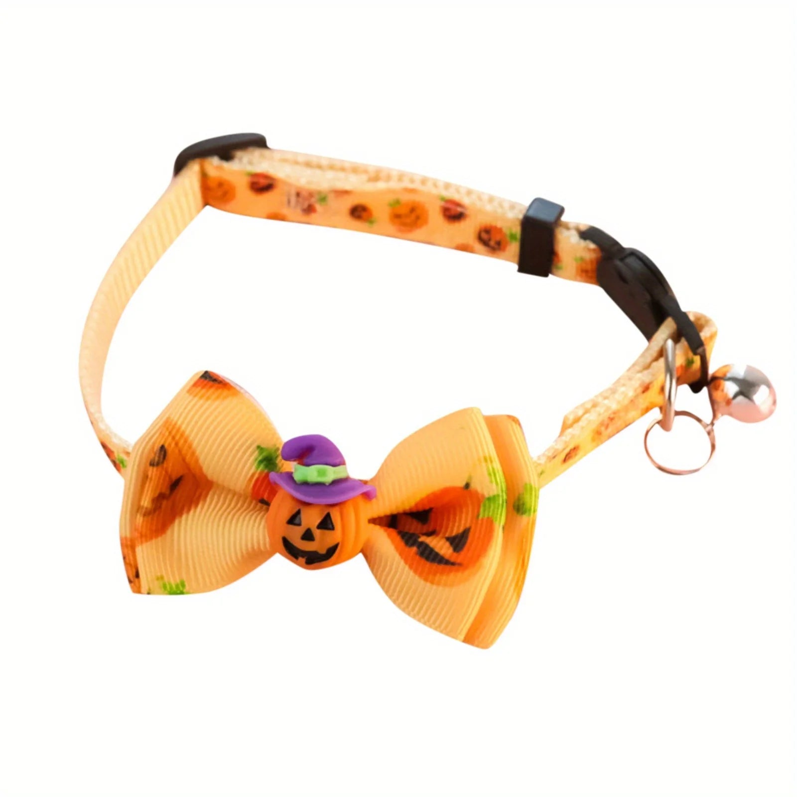 Halloween Pet Collar For Cats And Dogs Safety Buckle Necklace Accessories Pumpkins Hat