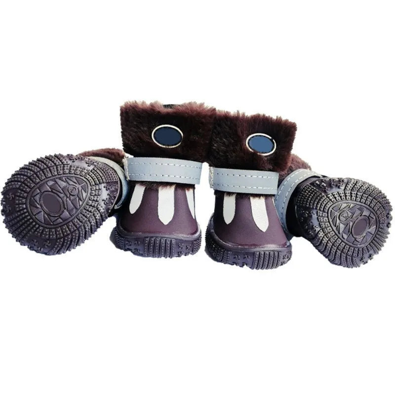 Shoes For Dogs Winter Pet Dog Shoes For Small Dogs Warm Snow Boots Waterproof Fur Non Slip Chihuahua Shoes Reflective Dog Boots