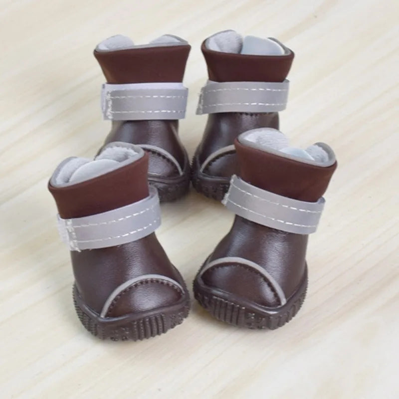 Shoes For Dogs Winter Pet Dog Shoes For Small Dogs Warm Snow Boots Waterproof Fur Non Slip Chihuahua Shoes Reflective Dog Boots