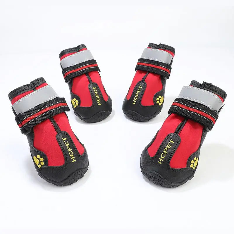 4pcs Reflective Shoes For Large Dogs Boots Waterproof Socks Non-Slip Medium Dog Covers For Labrador Alaska Golden Retriever
