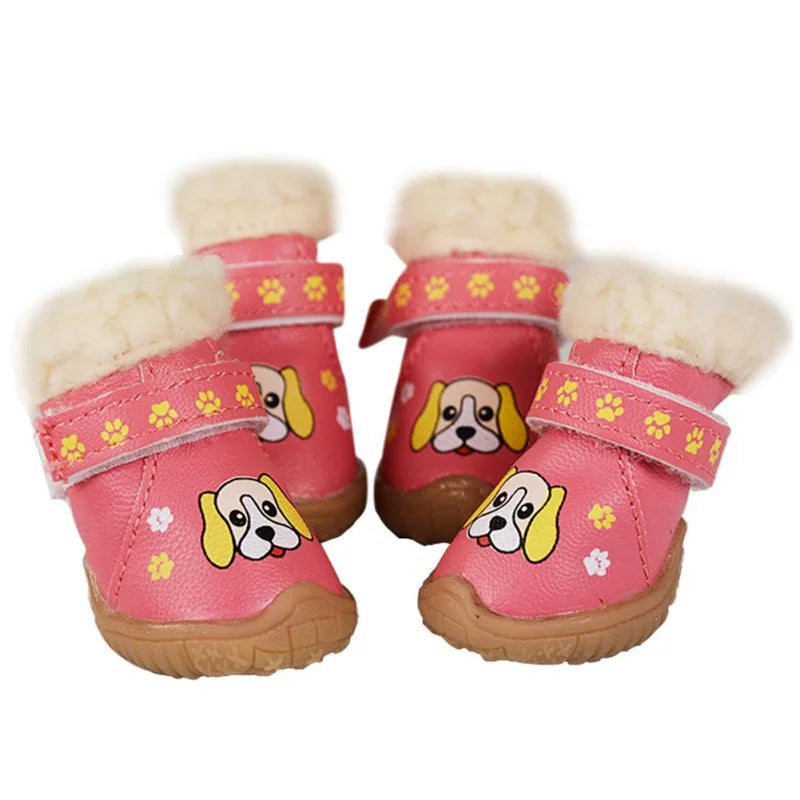 Shoes For Dogs Winter Pet Dog Shoes For Small Dogs Warm Snow Boots Waterproof Fur Non Slip Chihuahua Shoes Reflective Dog Boots