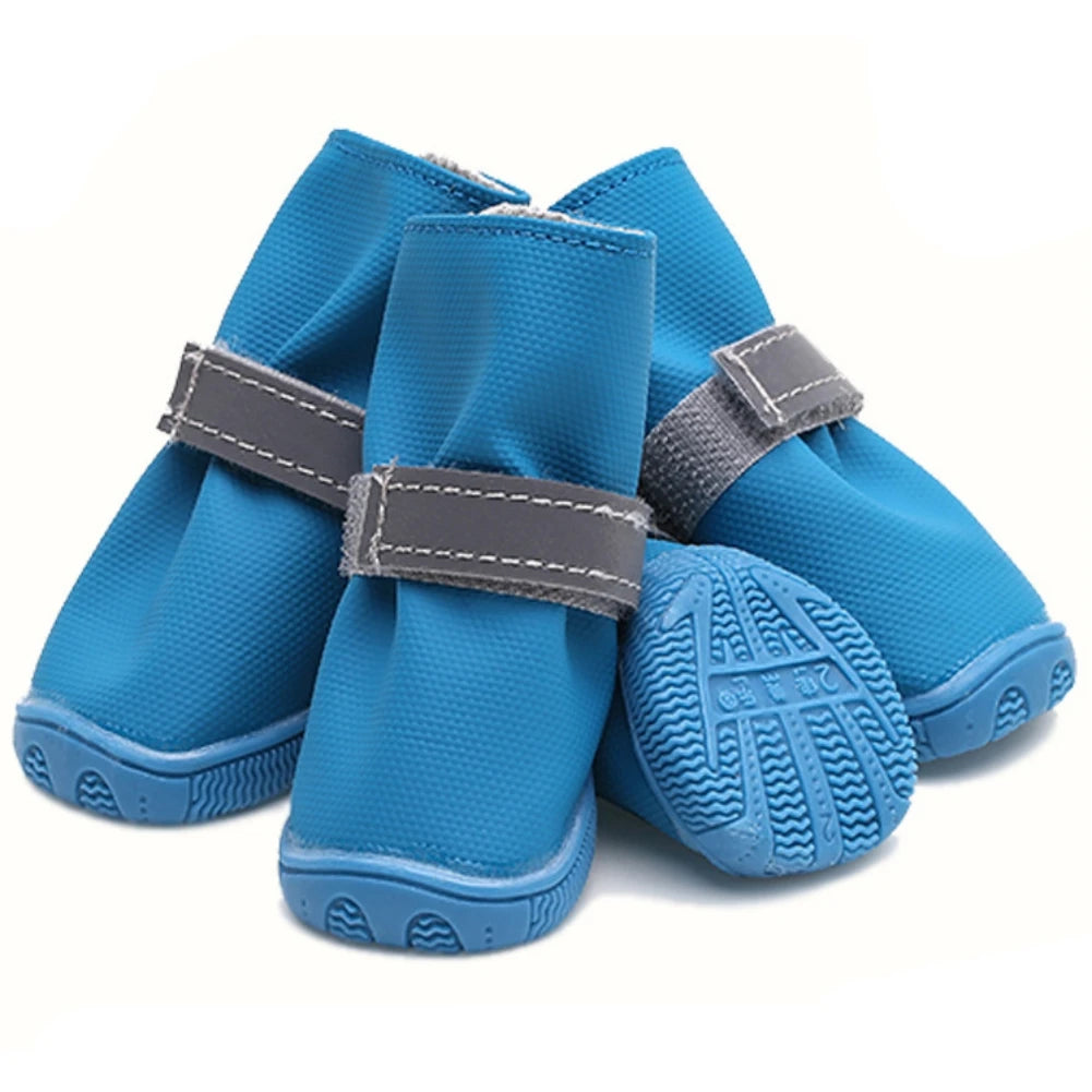 Dog Shoes Waterproof Anti-Slip Rain Boots Warm Snow Reflective Dog Cat Puppy Shoes Pet Paw Protecters for Small Dog Accessories