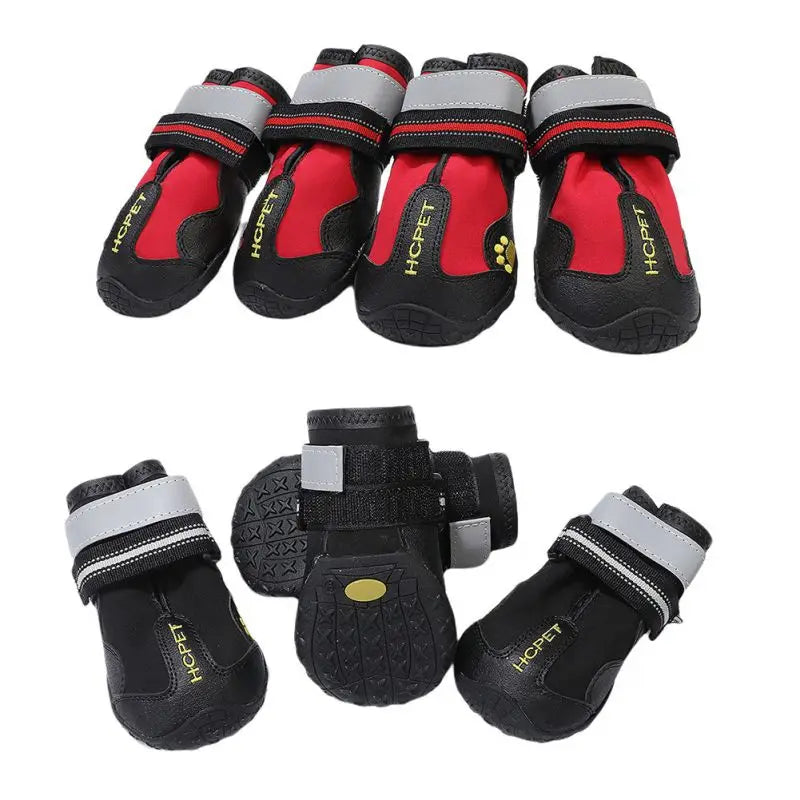 4pcs Reflective Shoes For Large Dogs Boots Waterproof Socks Non-Slip Medium Dog Covers For Labrador Alaska Golden Retriever