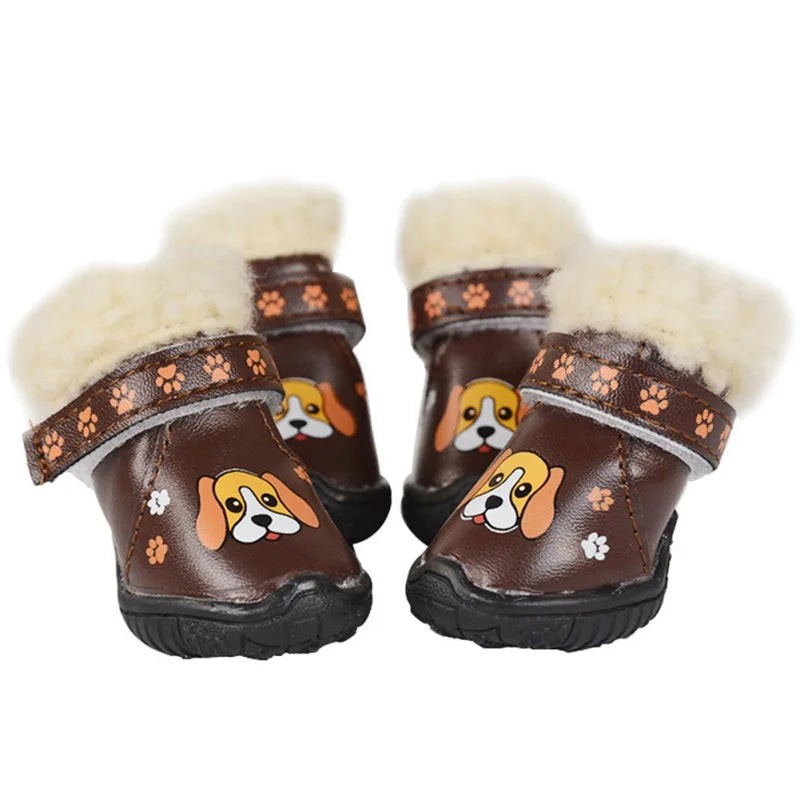 Shoes For Dogs Winter Pet Dog Shoes For Small Dogs Warm Snow Boots Waterproof Fur Non Slip Chihuahua Shoes Reflective Dog Boots