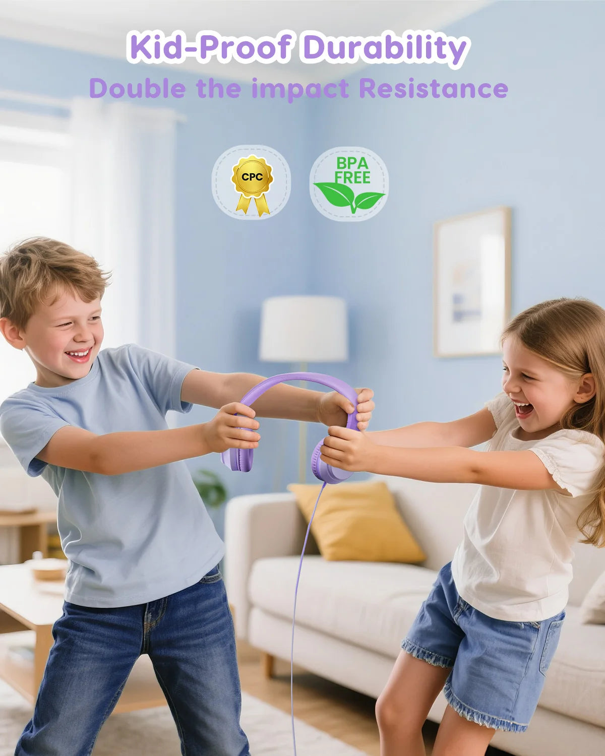 Awatrue Kids Headphones with Cord for School Stereo Sound 3.5mm Jack Wired Over-Ear Study Headphones for Boys Girls Gifts HK07