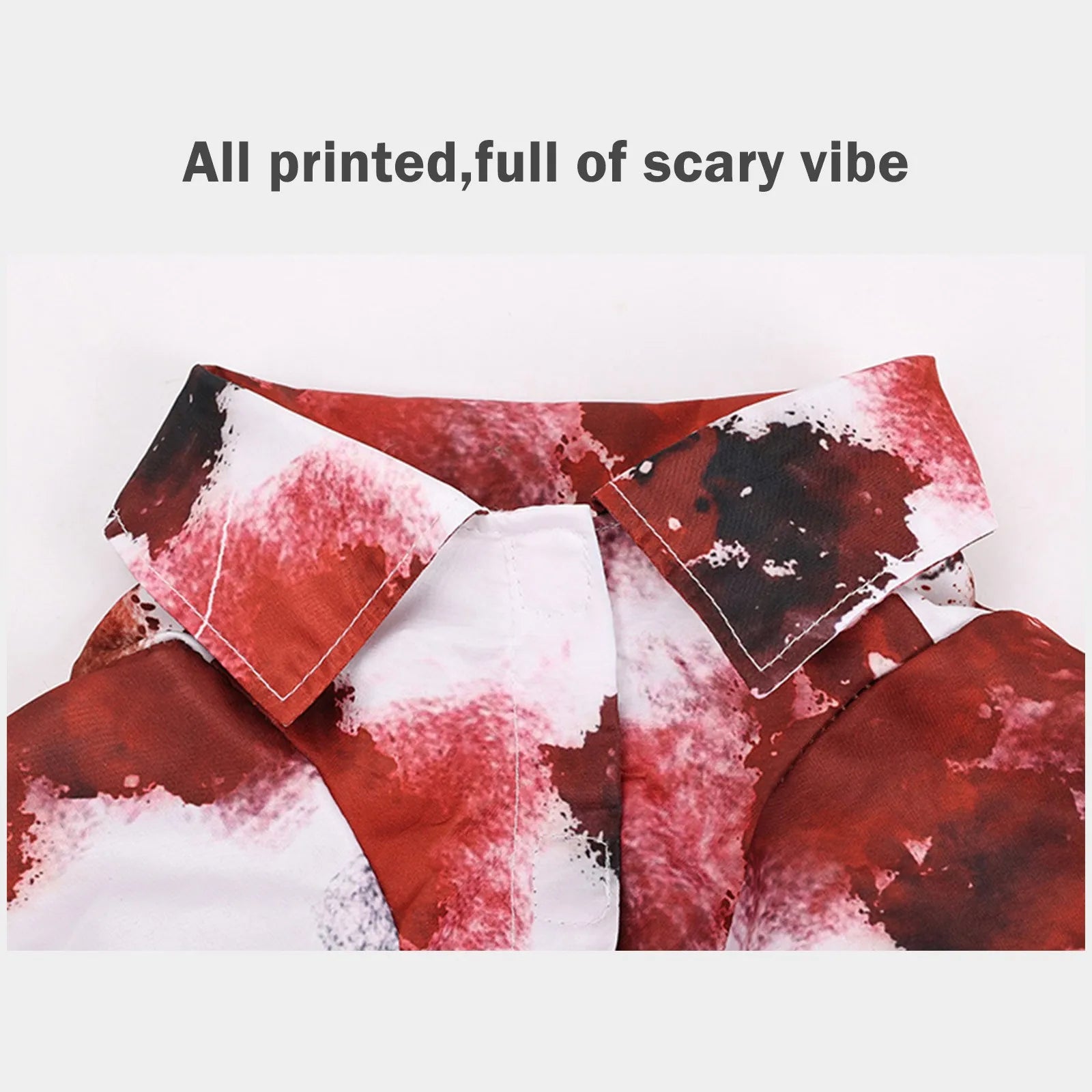 Ripped Shirt Dog Costume Zombie Pet Outfit Halloween Horror Party Funny Animal Dress Up Spooky Canine Cosplay