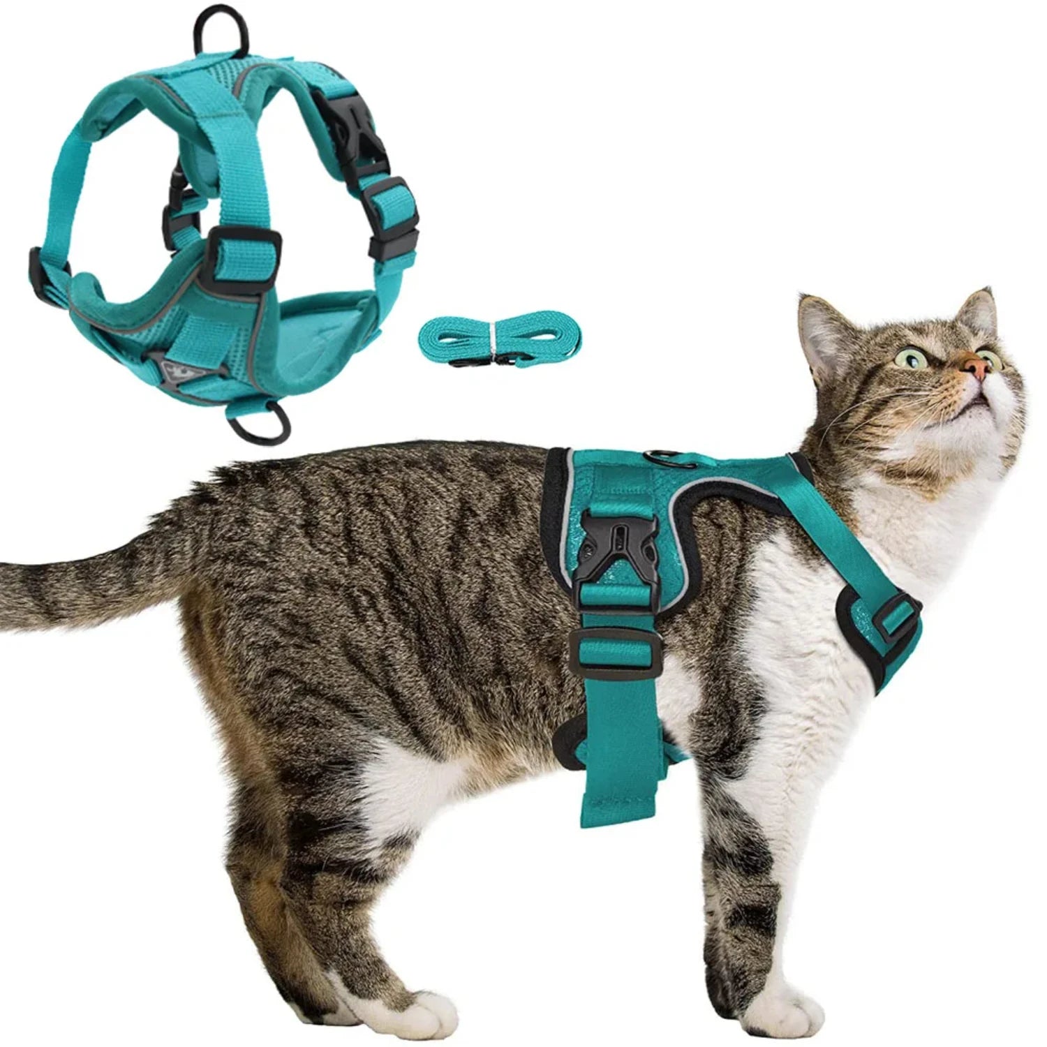 Dog Cat Harness Escape Proof Breathable Leash  Walking Outdoor Easy Control Pet Dog Cat Leash Reflective Harness
