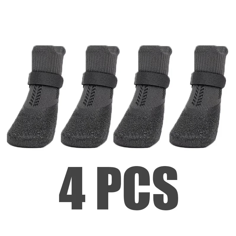 4PCS Anti Slip Pet Shoes for Small Large Dogs Paw Protector Socks Waterproof Dog Foot Cover for Teddy Golden Retriever Labrador