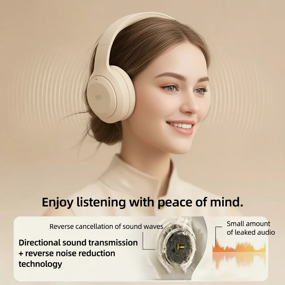 Xiaomi Wireless Bluetooth Headphones Lightweight for Sport HiFi Stereo Foldable Over Ear Headset Suitable for Samsung iPhone PC