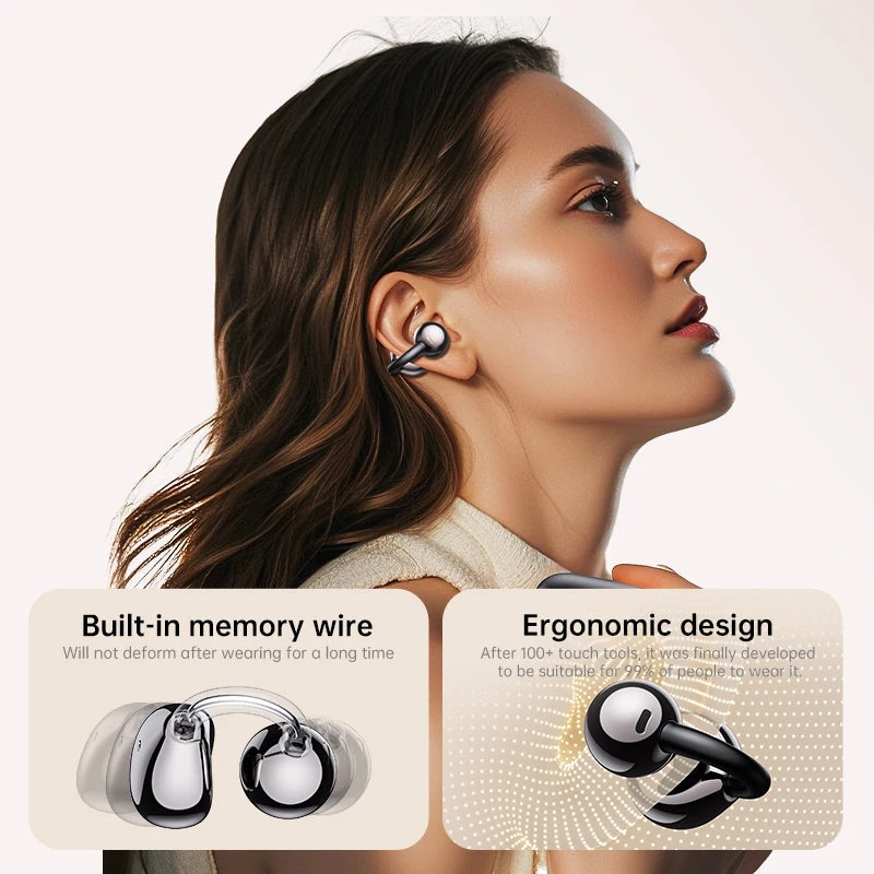 HD Smart Touch Screen Earbuds Surround Sound Wireless Bluetooth Headsets Noise Reduction Gaming Headphones with HD Mic Earphones