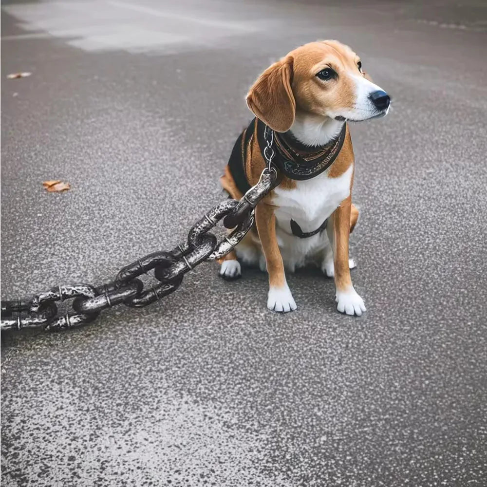 Funny Plastic Simulation Iron Chain For Small Dogs Pet Cat Dog Leads Lightweight Huge Plastic Dog Leash Puppy Lead for Halloween