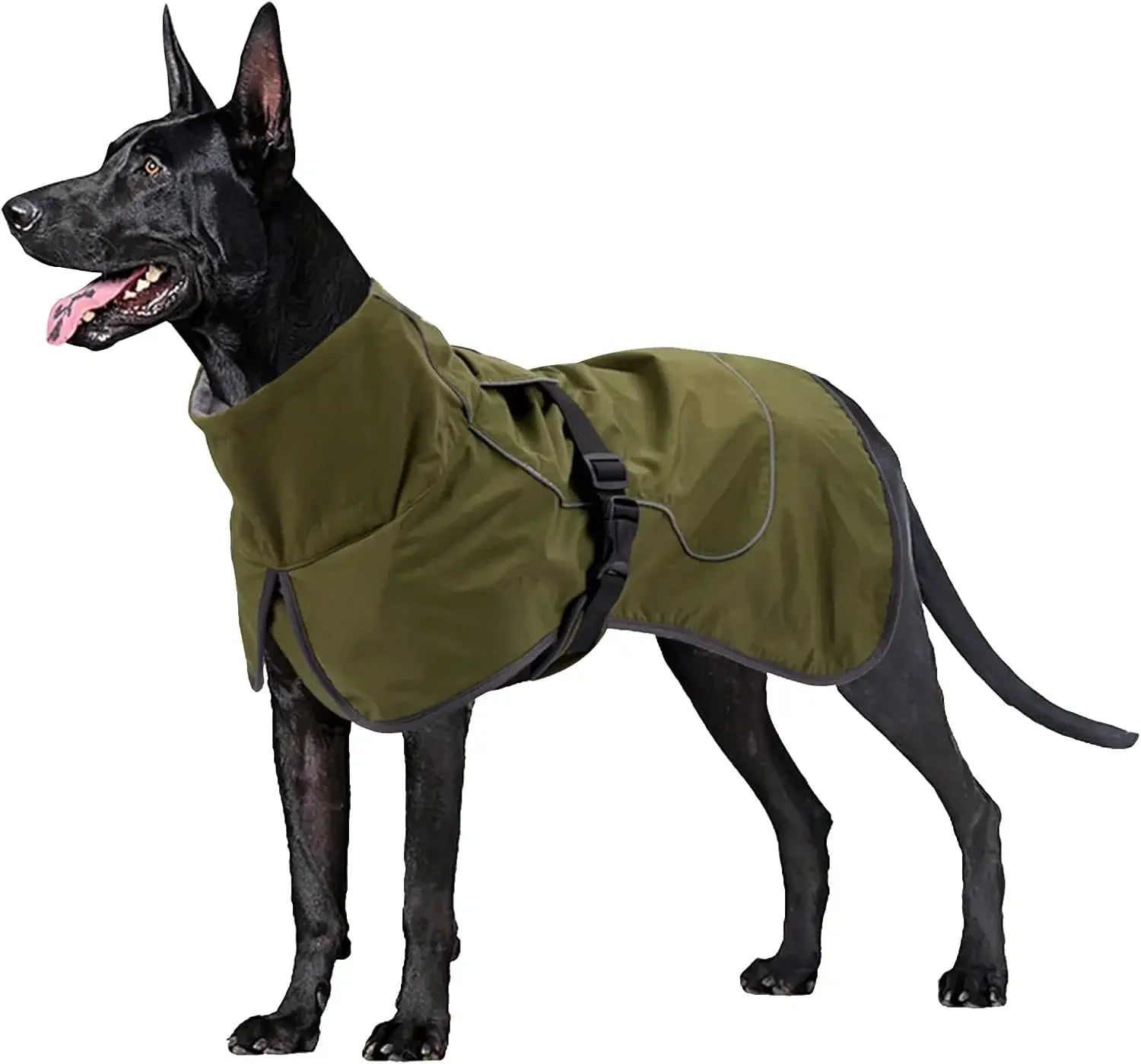 ATUBAN Dog Jacket Waterproof Dog Raincoat Cold Weather Reflective Jacket with Soft Fleece Lining Warm Outerwear for Pet Outdoors