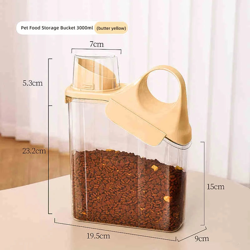 HOOPET Cat Food Storage Bucket Dog Food Sealed Moisture Resistant Grain Storage Cat Feed Canister Storage Box Storage Volume