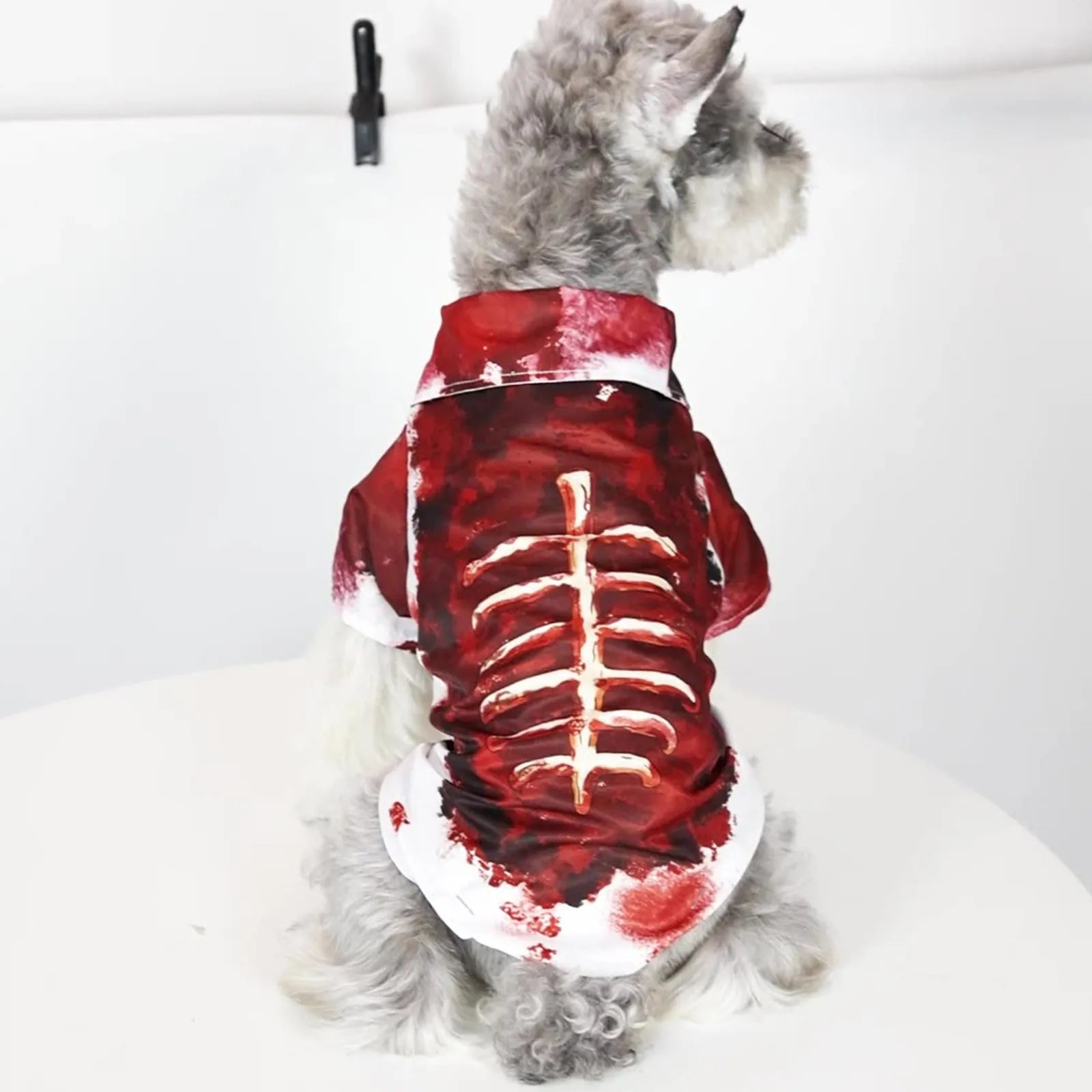 Ripped Shirt Dog Costume Zombie Pet Outfit Halloween Horror Party Funny Animal Dress Up Spooky Canine Cosplay