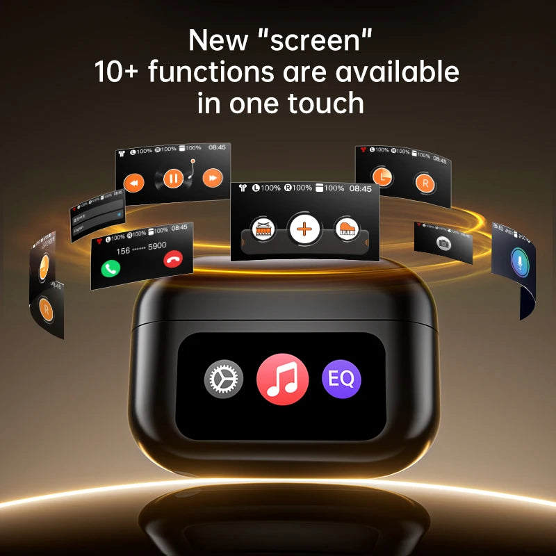 HD Smart Touch Screen Earbuds Surround Sound Wireless Bluetooth Headsets Noise Reduction Gaming Headphones with HD Mic Earphones