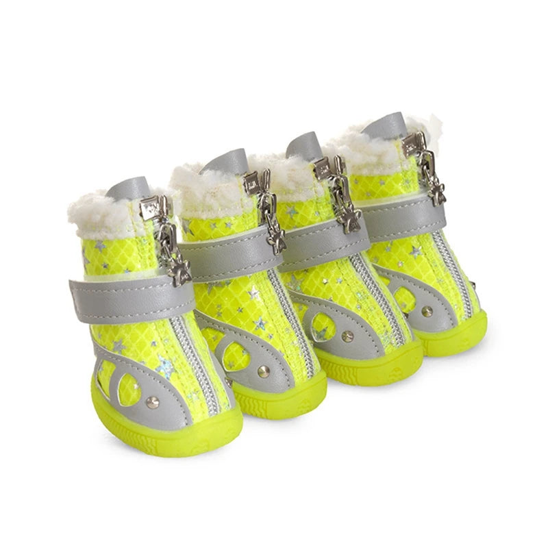 Dog Shoes for Small Medium Dogs Puppy Dog Boots Paw Protector for Winter Snow Day Cold Weather Ourdoor Hiking with AntiSlip Sole