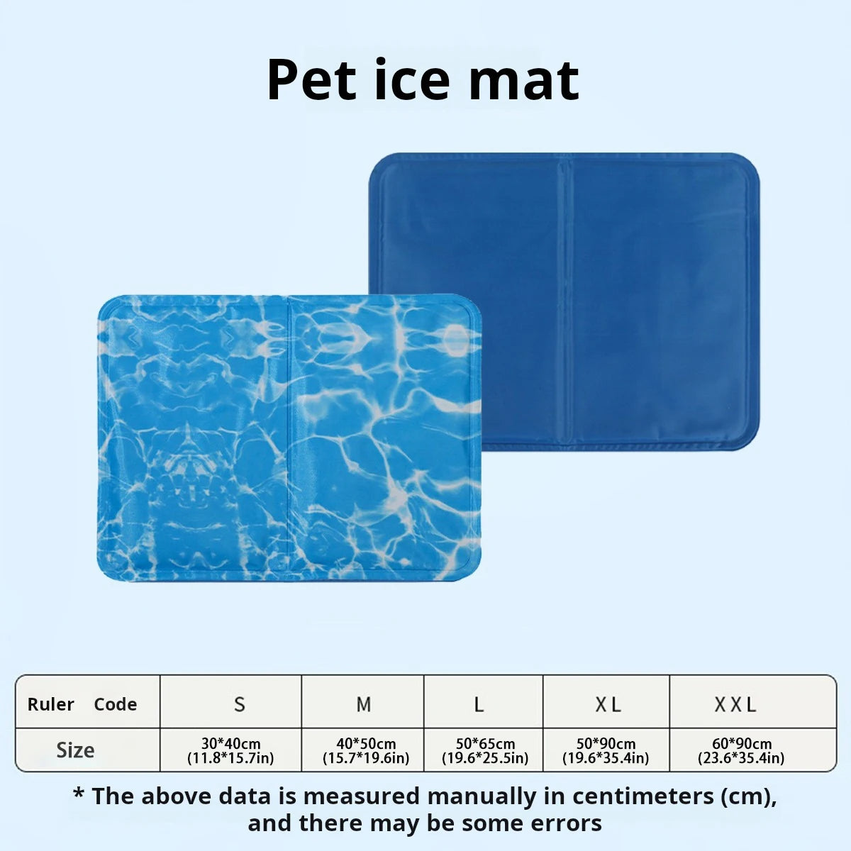 Gel-Filled Cooling Pad for Pets - Waterproof PVC Mat with Hot-Composite Edges, S/M/L (11.8-25.5in) Prevents Heatstroke