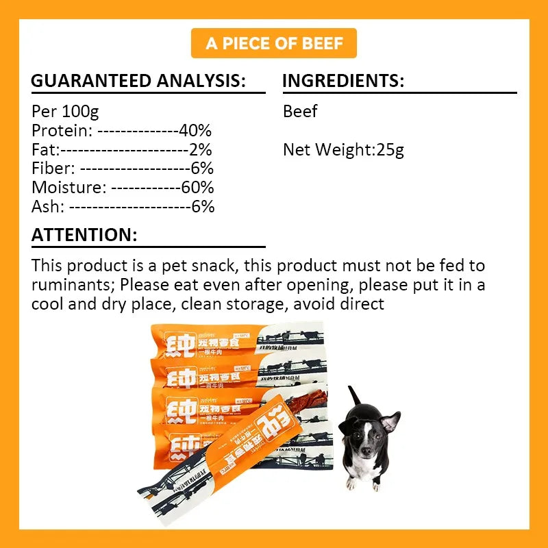 Beef Jerky 25g Chicken Jerky 500g Cat Snacks Pure Beef Jerky Nutritious Delicious Preservative Free Beef Strips Dog Snacks Food