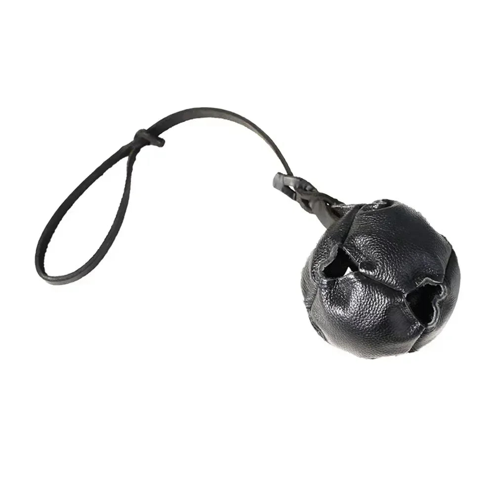 Leather Dog Training Ball Toy Dog Ball Tug Toy, with a Handle Dog Bite Toy, Soft Puppy Reward Toy for Fetch Catch Throw Pet Toys