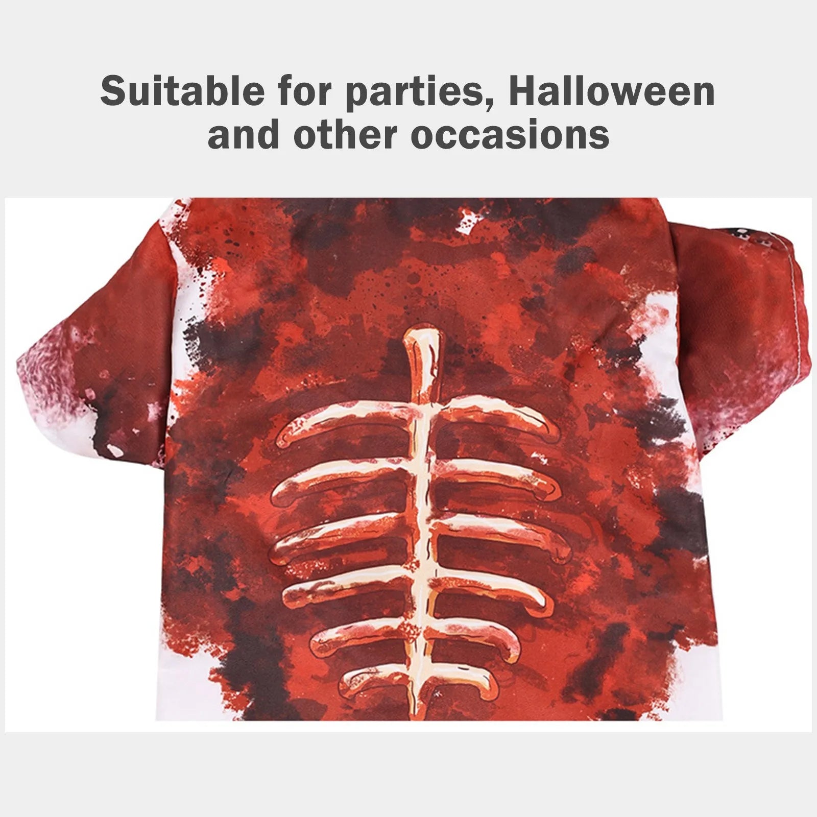 Ripped Shirt Dog Costume Zombie Pet Outfit Halloween Horror Party Funny Animal Dress Up Spooky Canine Cosplay