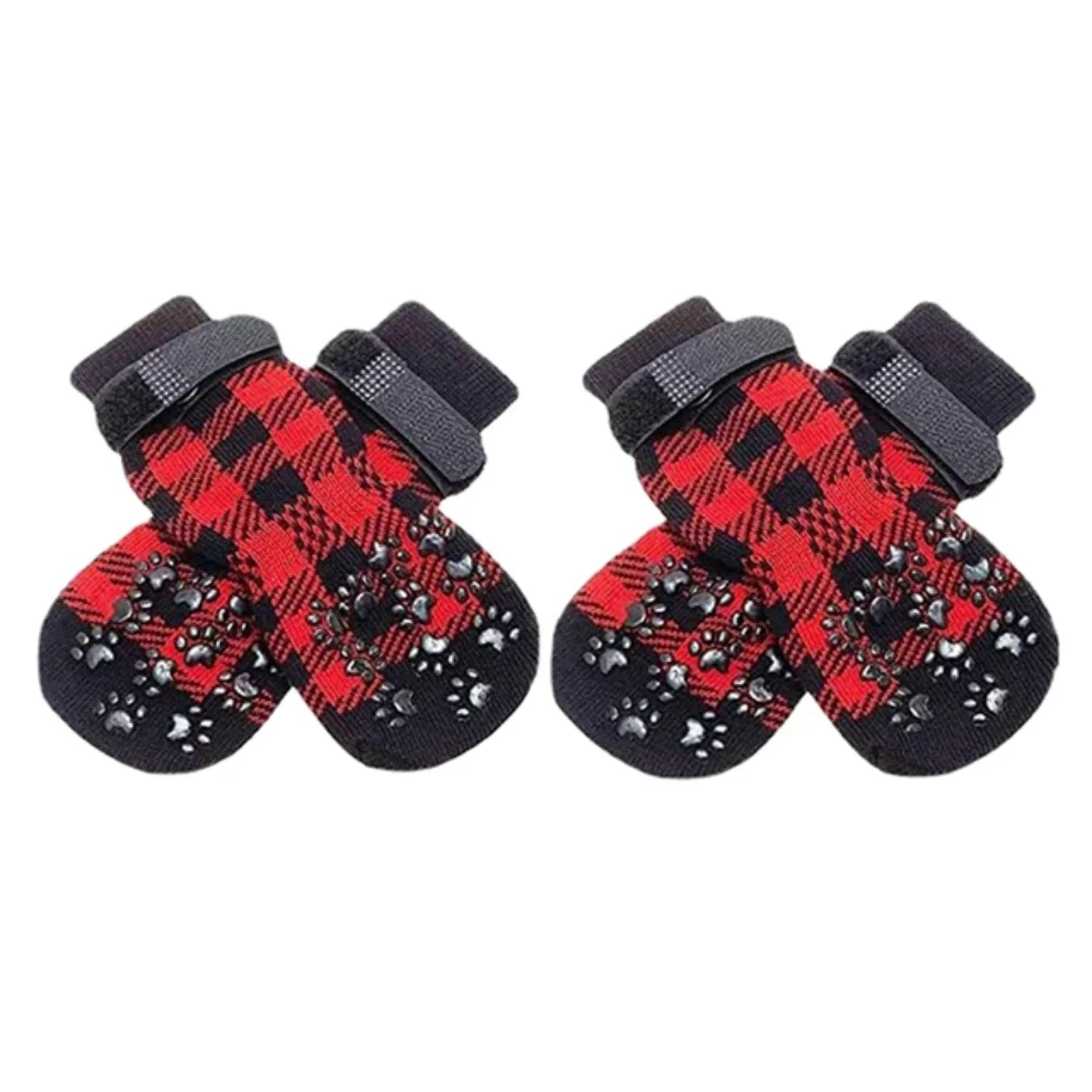 4Pcs Winter Warm Dog Socks Adjustable Anti Slip Skid Pet Shoes Socks Soft Breathable Paw Protector  Small Puppy Cat Dogs