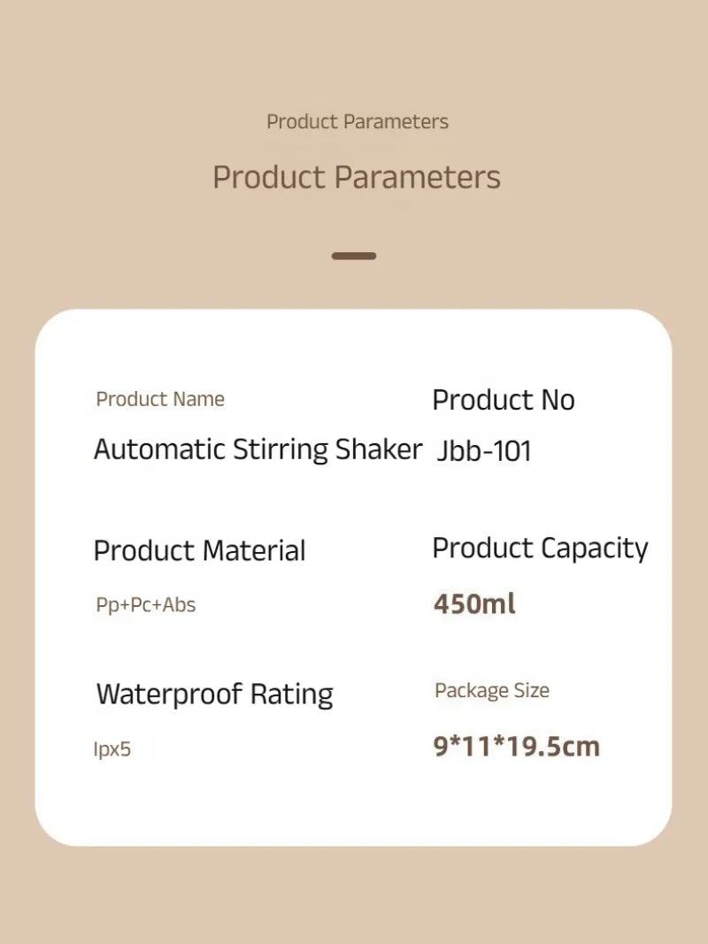 Portable Electric Fitness Protein Shake Coffee Cup Fully Charged Leisure Stirring Mug Home Goods