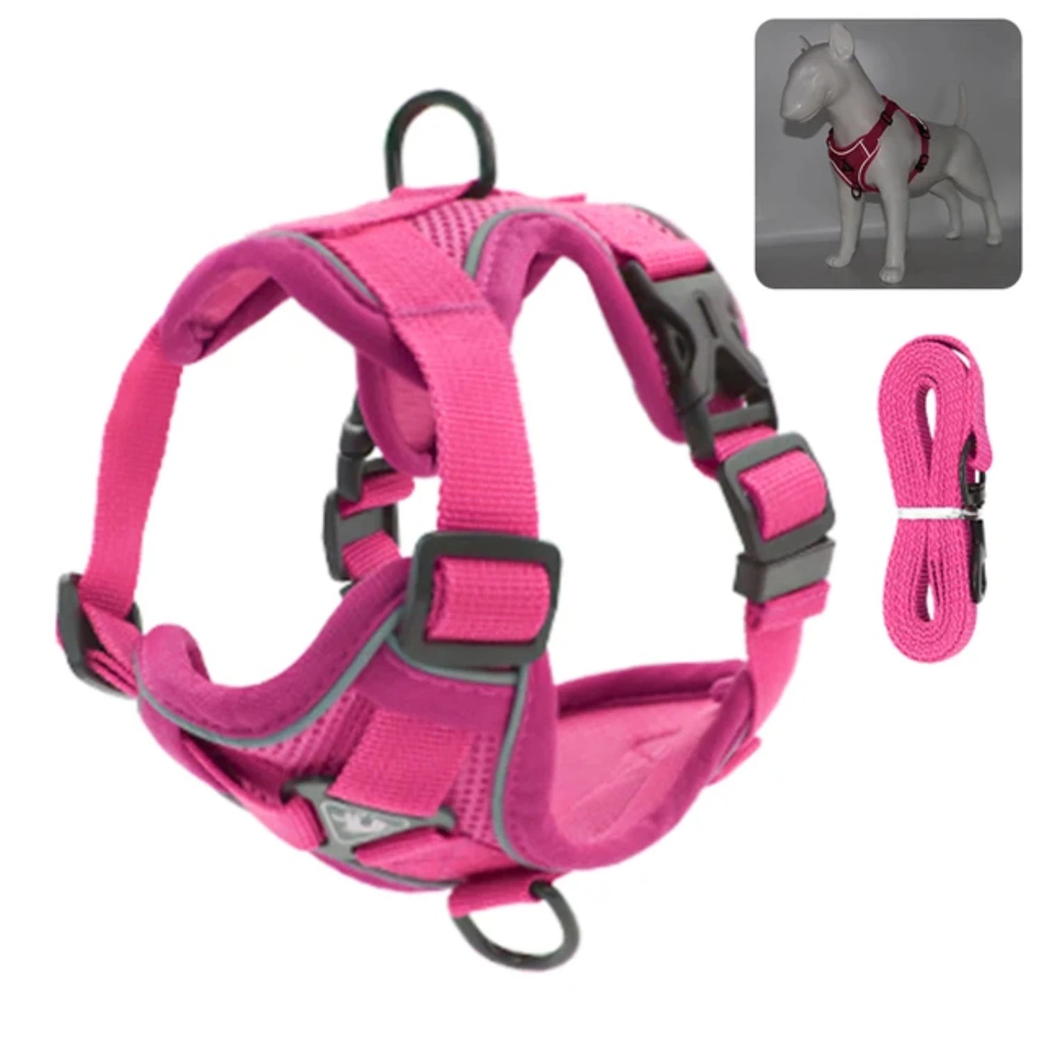 Dog Cat Harness Escape Proof Breathable Leash  Walking Outdoor Easy Control Pet Dog Cat Leash Reflective Harness
