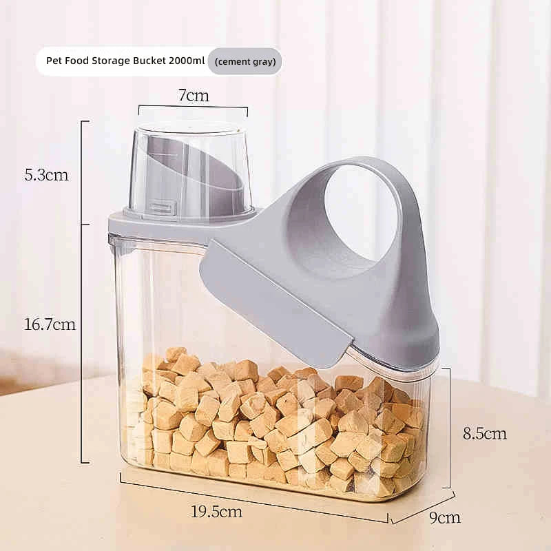 HOOPET Cat Food Storage Bucket Dog Food Sealed Moisture Resistant Grain Storage Cat Feed Canister Storage Box Storage Volume