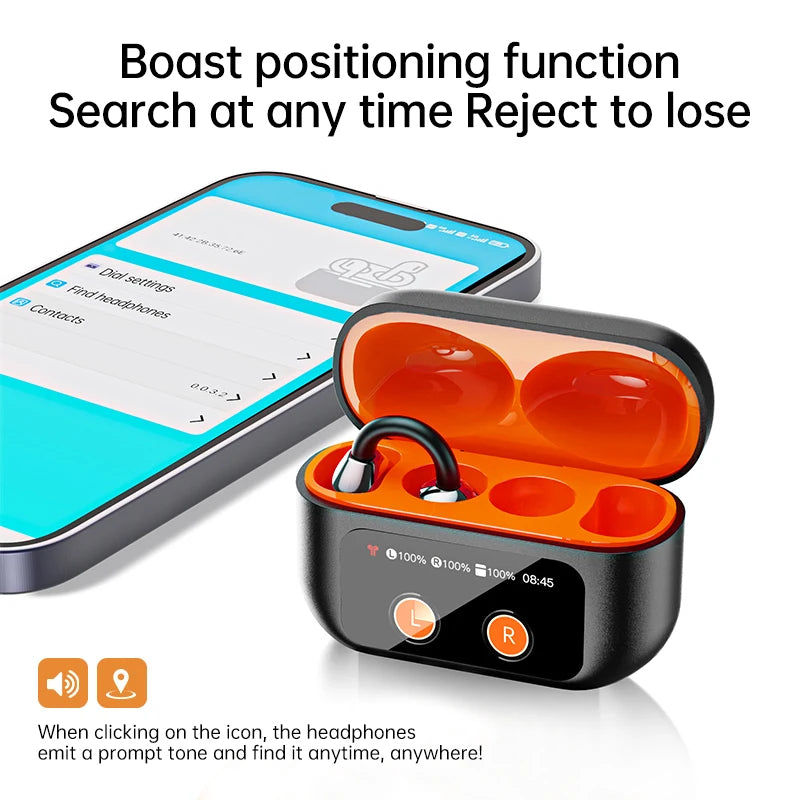 HD Smart Touch Screen Earbuds Surround Sound Wireless Bluetooth Headsets Noise Reduction Gaming Headphones with HD Mic Earphones