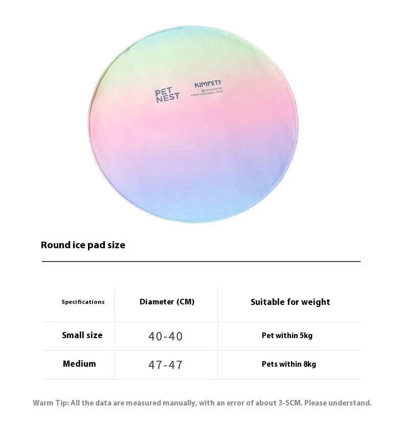 Pet Rainbow Gradient Ice Nest Dog Mat Sleeping Mat Summer Ice Nest Cat Ice Nest Mat, Pet Ice Mat, Cat Accessories