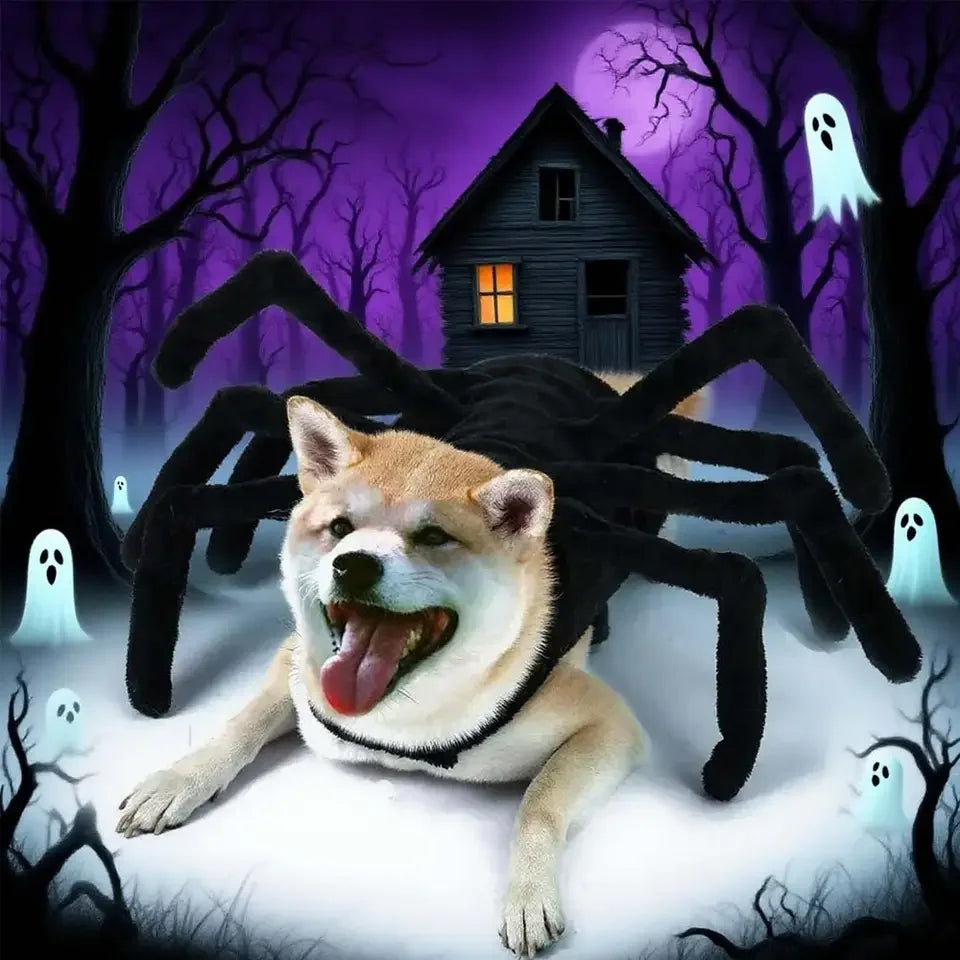 Halloween Black Spider Cosplay Costume Funny Spider Pet Costume Dress Up for Cat Small Medium Large Dogs Pet Accessories