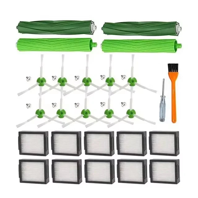 Replacement Parts Compatible for iRobot Roomba E I J Series E5 E6 i7 i6 i1 i2 i3 i3+ i4 i8 Rubber Side Brush Filter Dust Bags