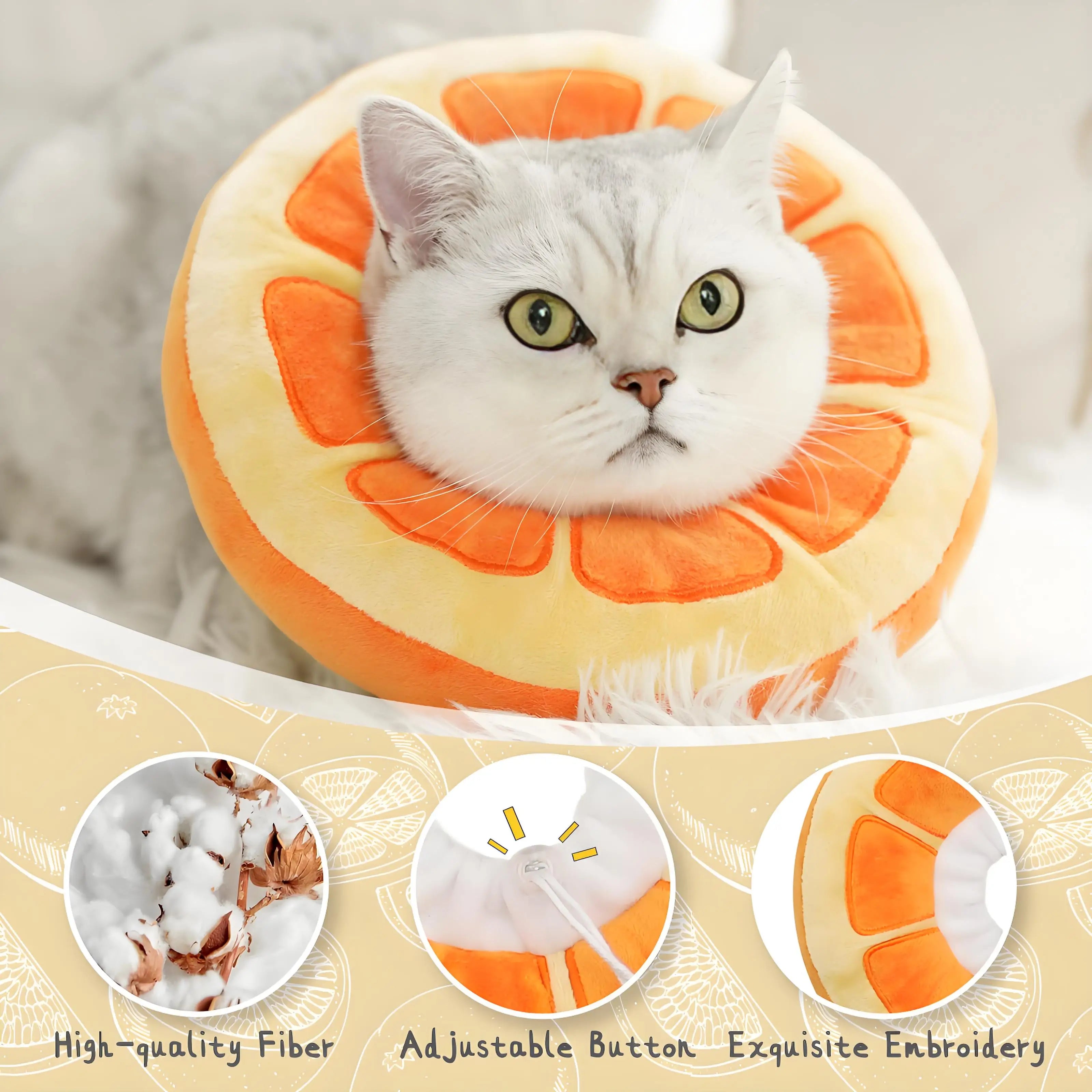 Adjustable Cat Cone Collar Soft, Cute Cat Donut Collar After Surgery, Kitten Recovery Cones to Stop Licking
