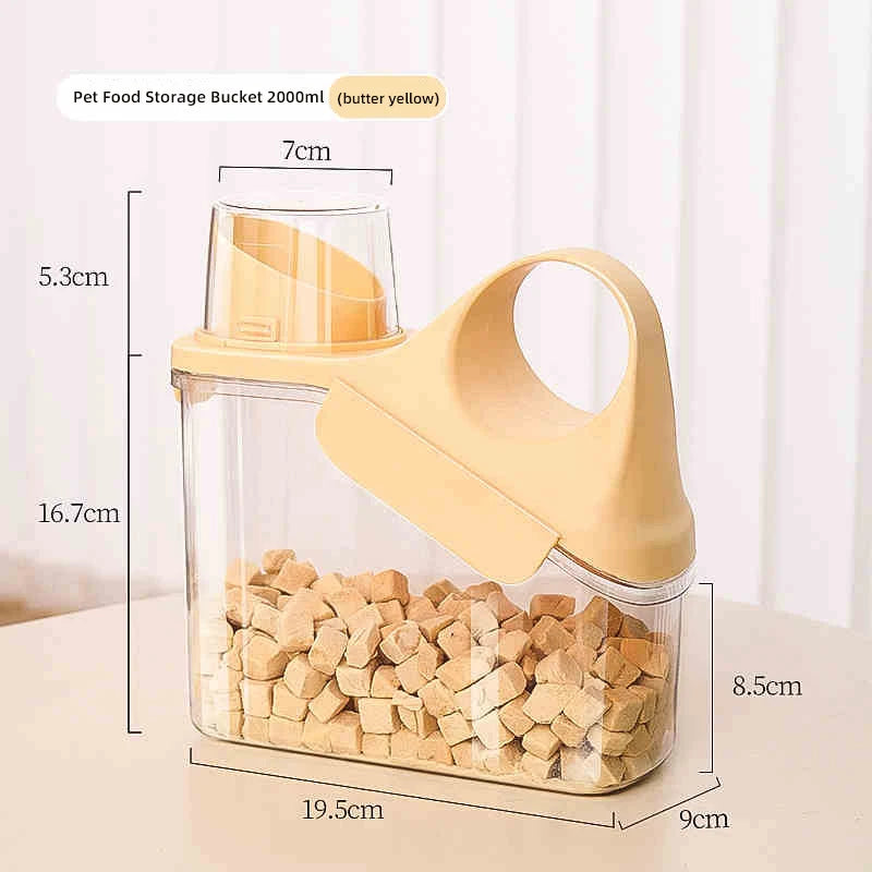 HOOPET Cat Food Storage Bucket Dog Food Sealed Moisture Resistant Grain Storage Cat Feed Canister Storage Box Storage Volume