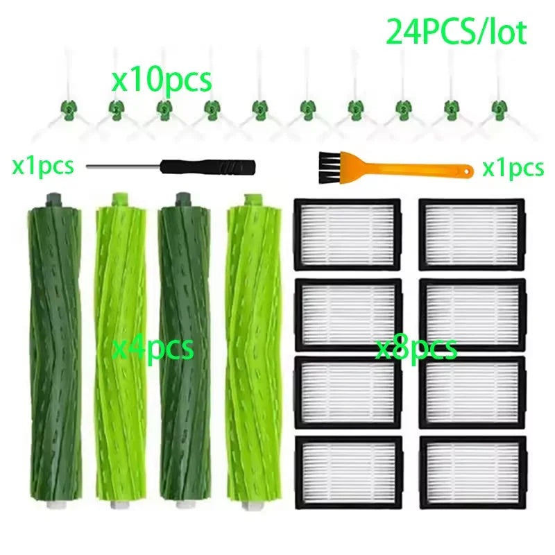 Replacement Parts Compatible for iRobot Roomba E I J Series E5 E6 i7 i6 i1 i2 i3 i3+ i4 i8 Rubber Side Brush Filter Dust Bags