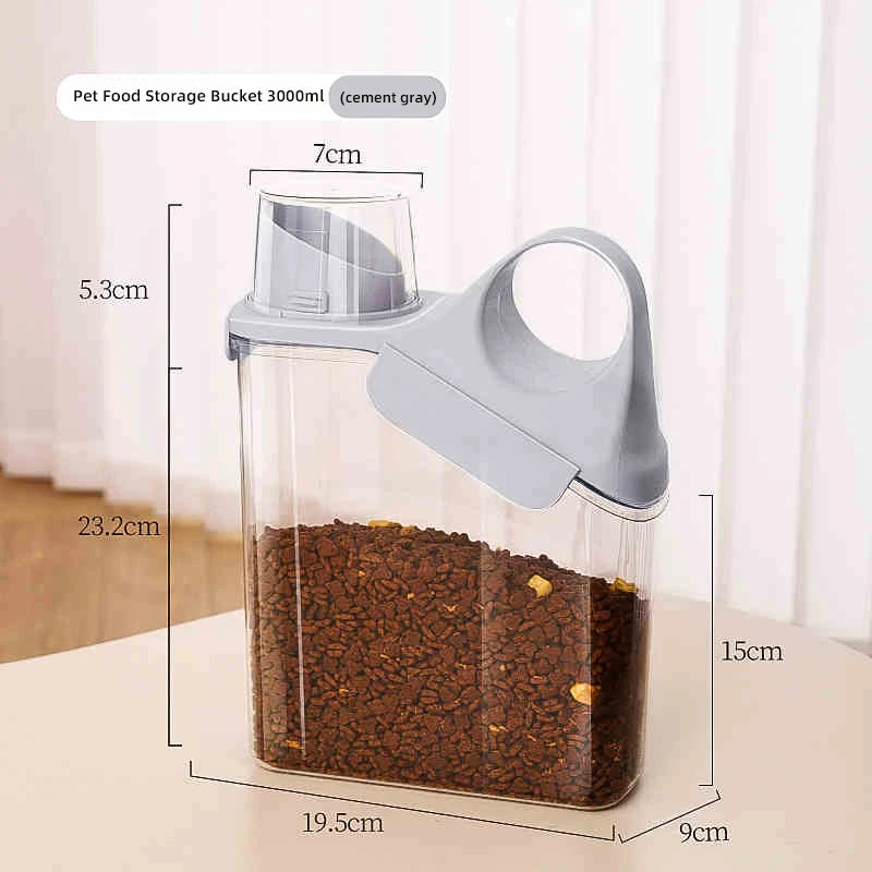 HOOPET Cat Food Storage Bucket Dog Food Sealed Moisture Resistant Grain Storage Cat Feed Canister Storage Box Storage Volume