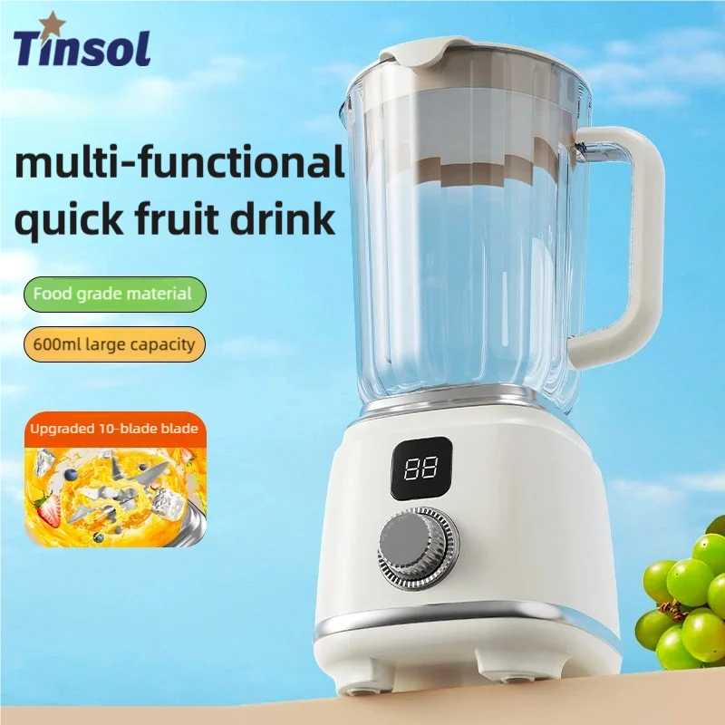 TINSOL New Home Juicer 10 Blades 3000mAh Multifunctional Blender Knob Juicer Ice Crusher  High Juicing Rate Kitchen Tools