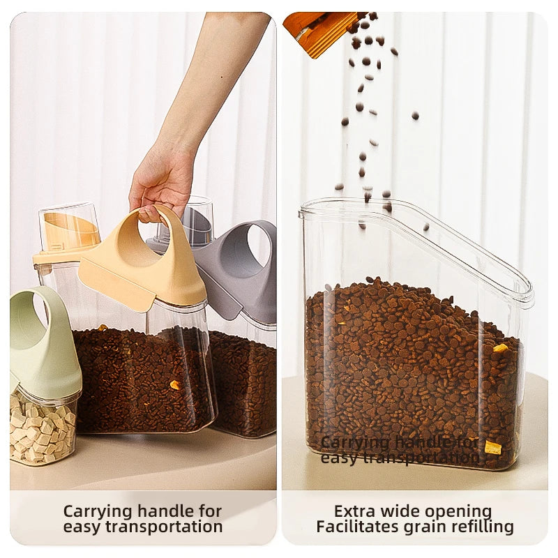 HOOPET Cat Food Storage Bucket Dog Food Sealed Moisture Resistant Grain Storage Cat Feed Canister Storage Box Storage Volume