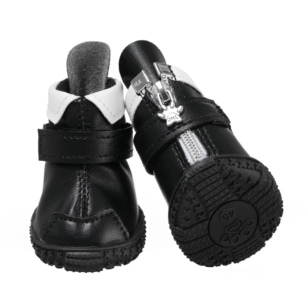 4pcs/Set Puppy Dog Shoes for Small Medium and Large Dogs Winter Non-slip Boots Pet Paw Protectors Cover Snow Booties for Hiking