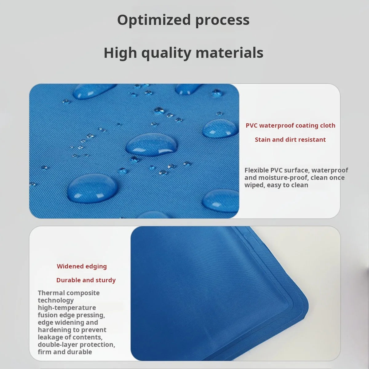 Gel-Filled Cooling Pad for Pets - Waterproof PVC Mat with Hot-Composite Edges, S/M/L (11.8-25.5in) Prevents Heatstroke