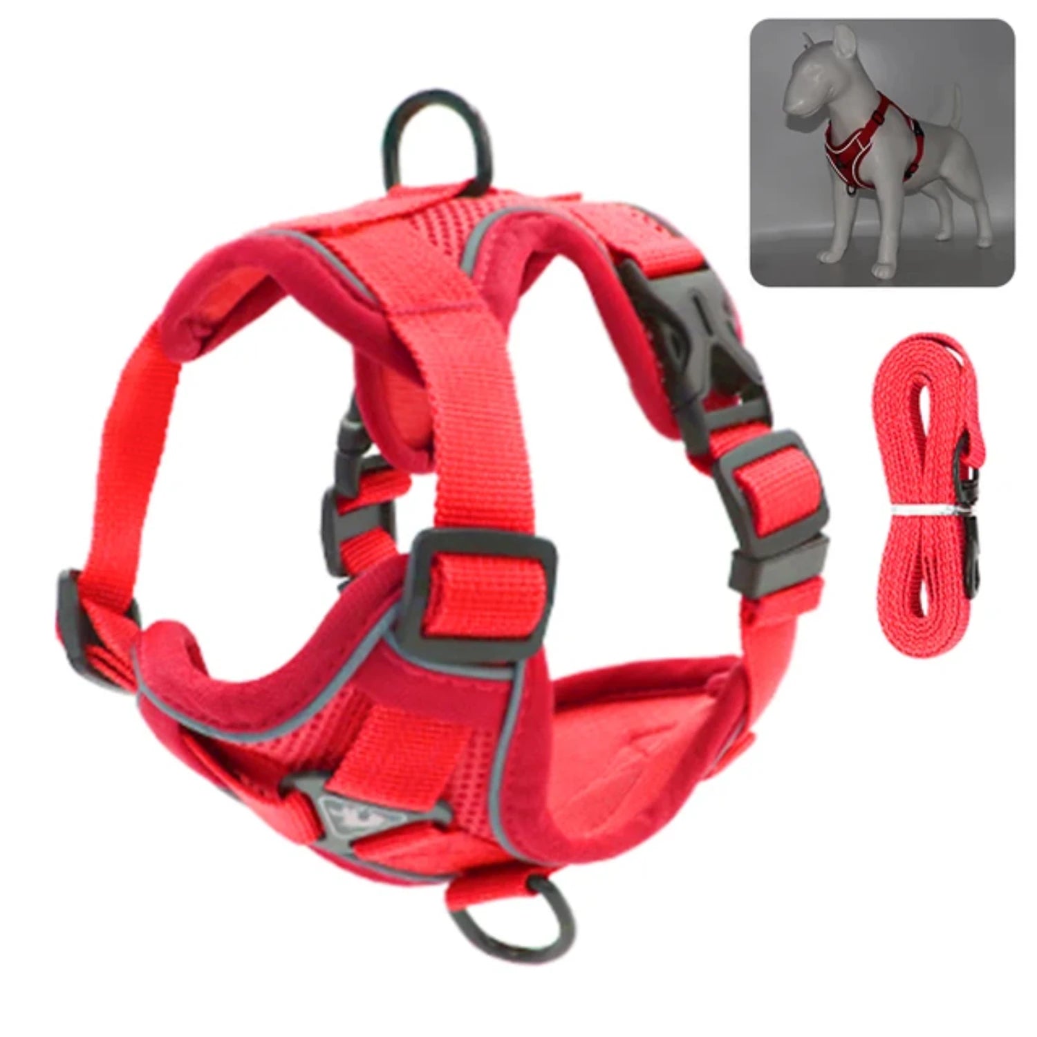Dog Cat Harness Escape Proof Breathable Leash  Walking Outdoor Easy Control Pet Dog Cat Leash Reflective Harness