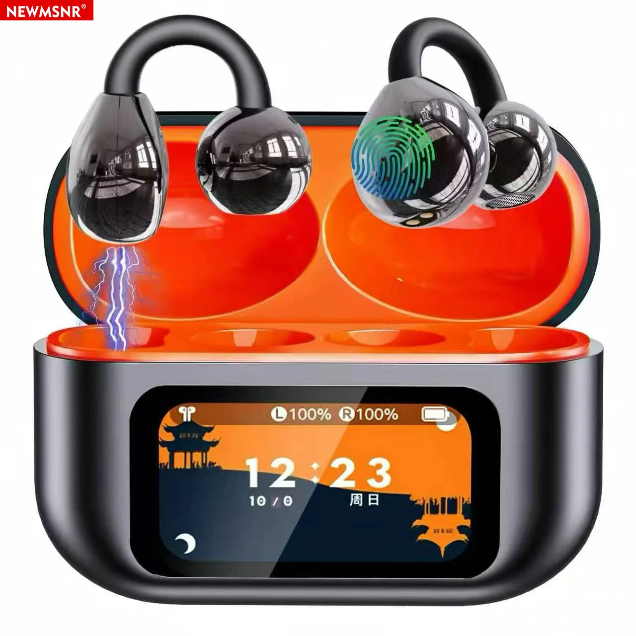 HD Smart Touch Screen Earbuds Surround Sound Wireless Bluetooth Headsets Noise Reduction Gaming Headphones with HD Mic Earphones