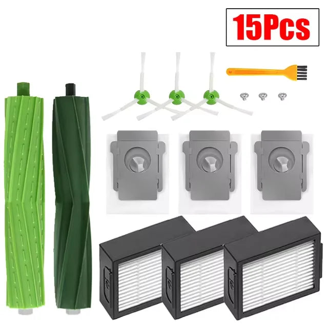 Replacement Parts Compatible for iRobot Roomba E I J Series E5 E6 i7 i6 i1 i2 i3 i3+ i4 i8 Rubber Side Brush Filter Dust Bags