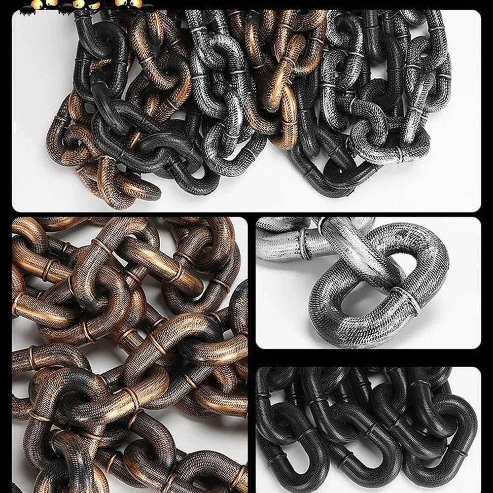 Funny Plastic Simulation Iron Chain For Small Dogs Pet Cat Dog Leads Lightweight Huge Plastic Dog Leash Puppy Lead for Halloween