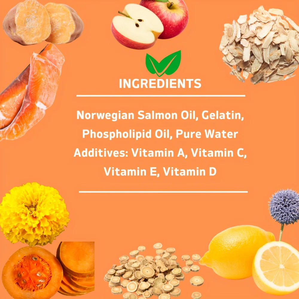 60 Capsules Amazing Omega  3 Fish Oil for Dogs and Cats - Omega 3 for Dogs and Cats Shedding and Skin Health For Dog Dry Skin