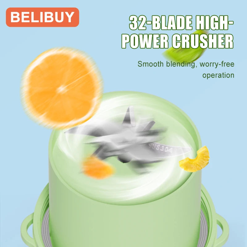 500/1300ML Electric Juicer Cup 6 Blades Blender Milkshake Machine USB Portable Fruit Milk Mixing Tool Mini Fresh Juice Blender