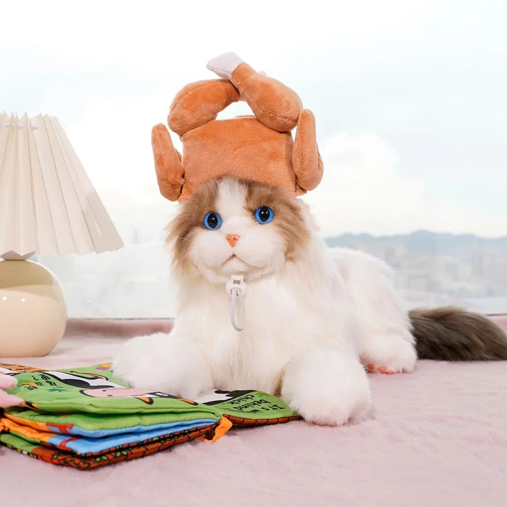 Pet Head Adorable Cat & Dog Beanie Cute & Soft Fleece Kitten Hat Puppy Headwear for Halloween and Christmas Pet Cap Accessories