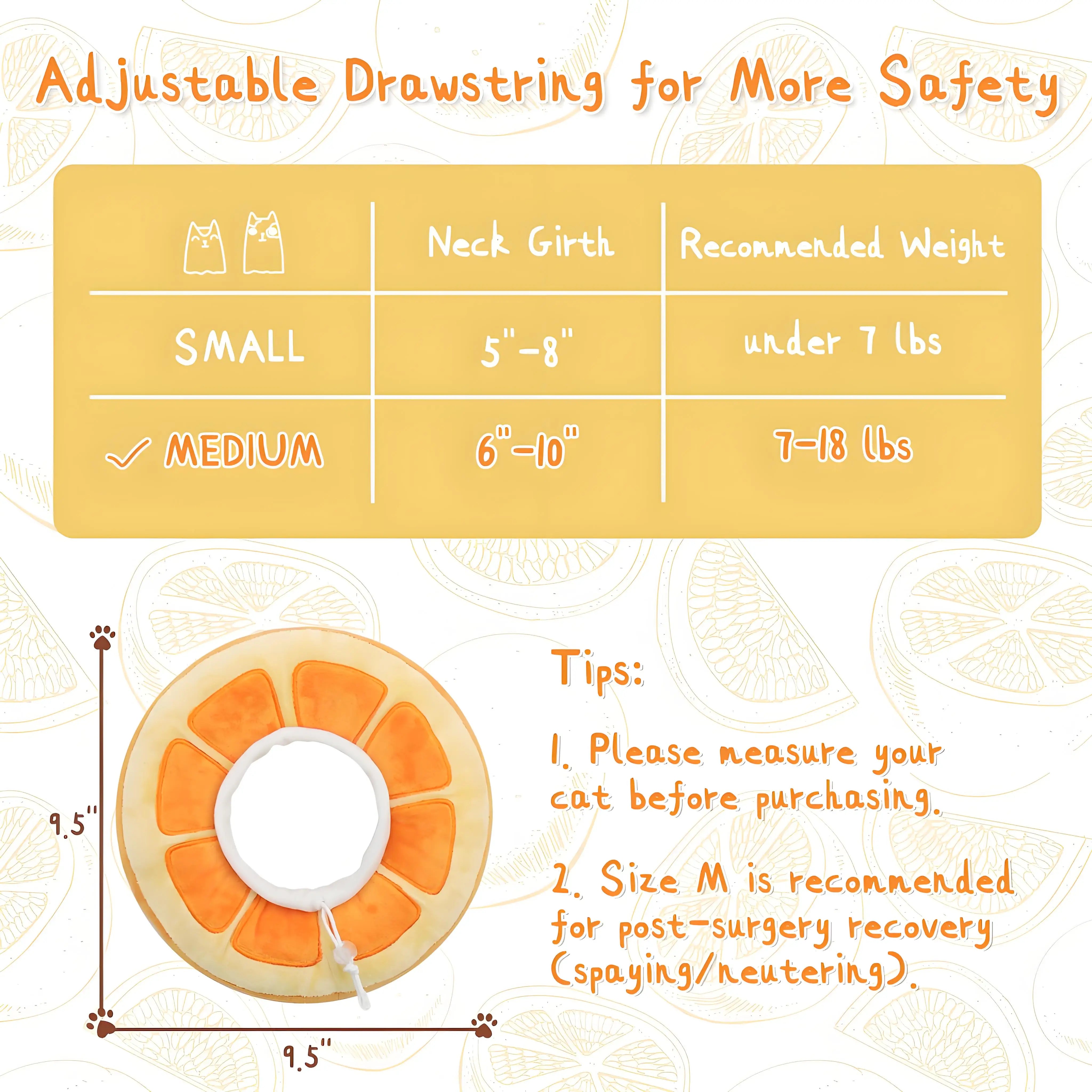 Adjustable Cat Cone Collar Soft, Cute Cat Donut Collar After Surgery, Kitten Recovery Cones to Stop Licking