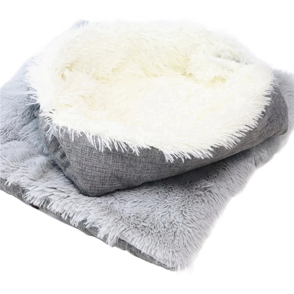 Cat Bed Small Dog Bed Self Warming Winter Warm Pet Nest Cushion Plush Bed Dual-Use Bed Cat Dog Mat Blanket Warmer Sleeping Pad